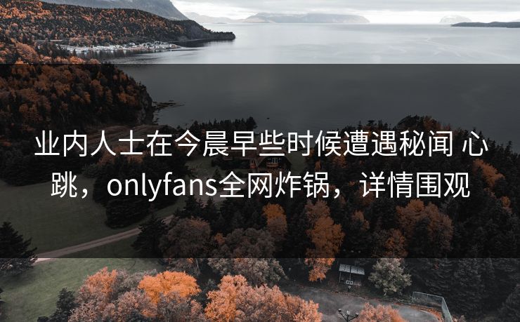 业内人士在今晨早些时候遭遇秘闻 心跳，onlyfans全网炸锅，详情围观